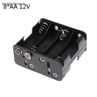 Sgmy 8*AA 12V Battery Clip Slot Storage Holder Box Case With 9V Snap Connector QDD