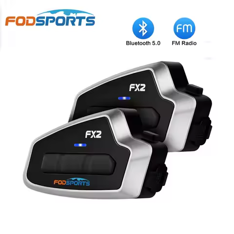 2pcs Fodsports FX2 bluetooth 5.0 motorcycle helmet intercom waterproof wireless headset 1000M BT Mot