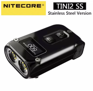 พร้อมส่ง NITECORE TINI2 SS Mini Keychain ไฟฉาย 500LM EDC ไฟฉายแบบชาร์จไฟได้ Li-Ion แบตเตอรี่สำหรับ Self-Defense