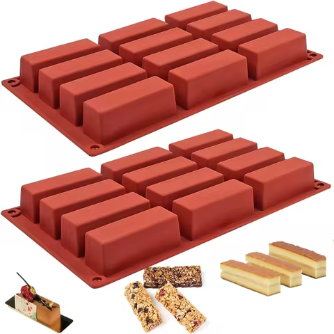 Rectangular Silicone Candy Mold, Used for Baking Energy Bar Chocolate Bar Mold Protein Bar Corn Pudd