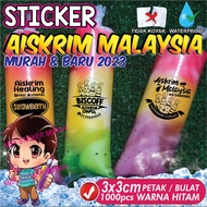 3cm (1000pcs HITAM) STICKER AISKRIM MALAYSIA MURAH 2023