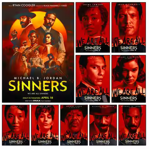 Film S-Sinners Michael B Jordan Vampire Poster Waterproof HD Modern Peel And Stick Wall Decor Bedroo
