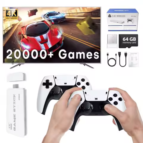 2026 Upgraded Retro Gaming Console Stick, 20,000+ Retro Game Stick, 23 Emulators, Built-in Classic V