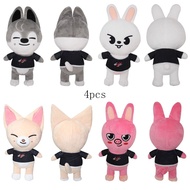 Skzoo Stray Kids 4pcs 23cm Plushie Stray Kuds Korean Group Skzoo Plush Toys Pig Stuffed Animal Kids