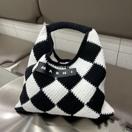 Handbag DIY Sewing Knitting Bag DIY Bag Diamond Checkerboard Bag Handmade diy Material Bag Wool Knit