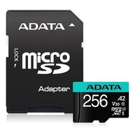 ADATA威剛 MicroSD U3 A2 256G記憶卡(含轉卡) AUSDX256GUI3V30SA2-RA1