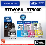 Brother BTD60BK BT5000 Genuine Refill Ink B/C/M/Y For T220 T420W T520W T720DW T920DW T4000DW T4500DW