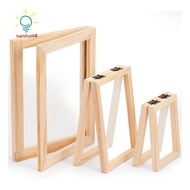 3 Pieces Paper Making Wooden Paper Making Mould Papermaking Screen Kit 3 Size Frame for DIY  (A7, A6