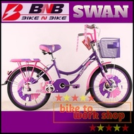 Sepeda Mini 16 18 20 Bnb Swan Anak Perempuan Keranjang Boncengan