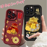 3D Gold Coin Pocket Case For Samsung Galaxy J8 2018 J4 J6 Plus J7 Prime A05 A01 A13 A12 A22 A23 5G A