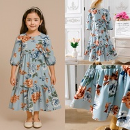 [M’SIA STOCK] (4Y-14Y) Jubah Budak Perempuan Gaun Kanak-Kanak Perempuan Kaftan Lengan Panjang Baju R