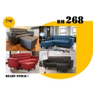 𝙃𝘼𝙍𝙂𝘼 𝙏𝙀𝙍𝙈𝙐𝙍𝘼𝙃 Fabric / PVC Sofa L-Shape (3 Seater + 1 Stool) 𝘽𝙀𝙎𝙏 𝙎𝙀𝙇𝙇𝙀𝙍  𝐑𝐄𝐀𝐃𝐘 𝐒𝐓𝐎𝐂𝐊 2059