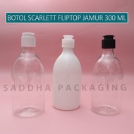 Scarlett 300ml Fliptop Mushroom Bottle Transparent Bottle 300 ML Mushroom Cap 300 Refill Soap Bottle