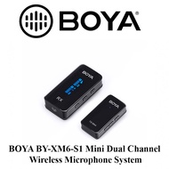 BOYA Wireless Lavalier Microphone by-XM6 S1 Mini Mic for Camera DSLR Smartphone Laptop Ultracompact Cordless Lapel Clip