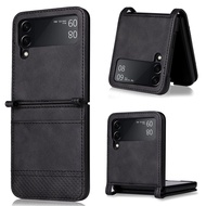 Vintage Casing Samsung Galaxy Z Flip4 Flip Cover Magnetic Business Wallet Case Galaxy Z Flip 4 PU Le