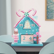 Wooden Christmas Perpetual Calendar House|Gingerbread Nutcracker Elf Design |Hiasan Meja Kayu
