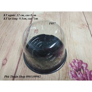 SET OF 50 ROUND BOXES WITH BLACK BASE F057 FOR 3D JELLY 9.5 CM X 9.5 CM X 7 CM