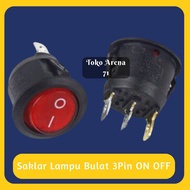Rocker Switch Round on off switch 3P 3Pin 3 Pin + Light