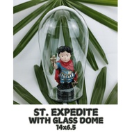 Chibi St. Expedite Religious Mini Statues with Glass Dome