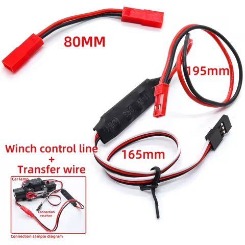 RCXAZ RC Winch CH3 Control Line Panel Remote Controller Receiver Cable Compatible for 1/8 1/10 RC Cr