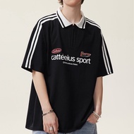 aesthetic polo for men korean polo shirt fashion casual polo oversized sweatshirts loose shirts polo