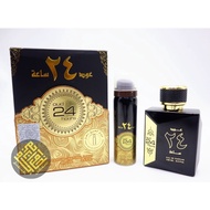PERFUME LATTAFA ZA'FARAN Perfume + Body Spray Arab Oud Gaharu 24 hour pure musk Lelaki Perempuan Hadiah Hantaran 1 set