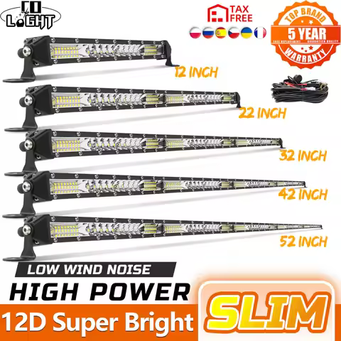 CO LIGHT 12"-52" Off Road LED Bar Spot Flood LED Light Bar/Work Light for Truck 4X4 UAZ 4WD ATV Car 