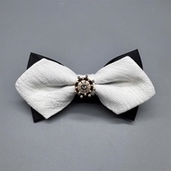 Men's white bow tie with luxurious yellow tag pattern SPN5 November 2025