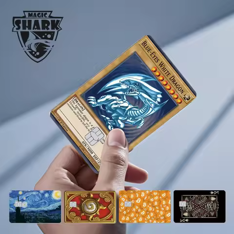 Magic Shark Anime Blue Eyes Dragon Bitcoin Leopard Meme Funny Skin Sticker Film Cover for Small Larg