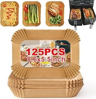 Air Fryer Paper Liners, 125PCS Non-stick Oil Resistant Air Fryer Liners Disposable for Air Fryer 2 B