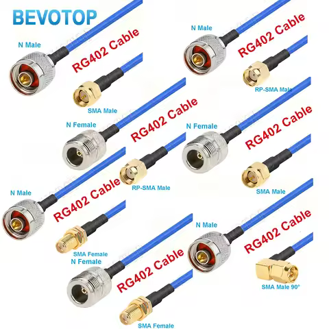 RG 402 Semi Flexible Cable N Type Male / Female to SMA Male RF Adapter Cable 50 Ohm RF Coaxial Pigta