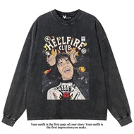 VEGA88 *hell fire club* Kaos oversize longsleeve | t-shirt oversized | kaos washed | washing | vinta