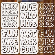 FINGERINSPIRE 4PCS Letter Stencils 8.3x11.7Inch Word Stencils Reusable PET Templates 4 Style Graffit