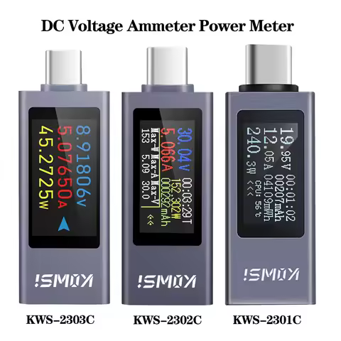 DC4-30V Multi-function Digital Display DC Voltage Ammeter Power Meter Cell Phone Charging Tester KWS