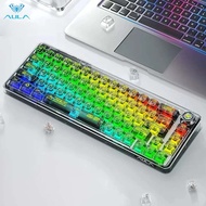 Aula F68 Wireless Bluetooth the third mock examination Transparent Mechanical Keyboard Hot Plug Cust