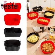 Silicone Air Fryer Liners, with Handle for 4-7 QT Oven Liner, Air Fryer Accessories Black Red Reusab