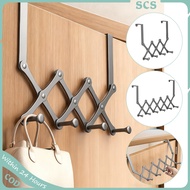 Over The Door Hook - 4/6 Hooks,Stainless Steel Retractable Door Hooks Over Door Coat Rack