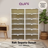 [Quini Ruby] 3-Tier Shoe Cabinet 6/9 Levels. Shoe Rack Folding Cabinet/ V3.0