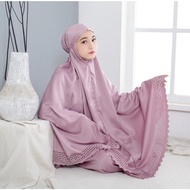 Telekung Travel Light Weight Silk Laser Cut- Umrah Prayer Dress for Muslim|  Brilliant