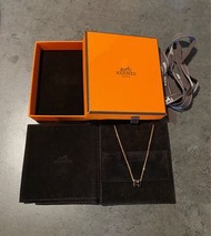 Hermes Mini Pop H Necklace (Black/Rose Gold)