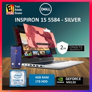 DELL INSPIRON 5584 SILVER - I5-8265U/8GB/1TB+128GB SSD/15.6" FHD/MX130 2GB/W10/2YRS