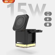 MIONE 4 In 1 Wireless Charger Stand Foldable Magnetic Charging Station For Phone 15 16 Pro Max Watch