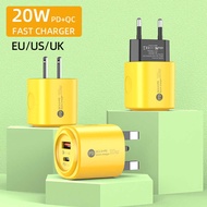 European American Standard 20W Mobile Phone Charger British Standard QC3.0+PD20W Dual Port Fast Char