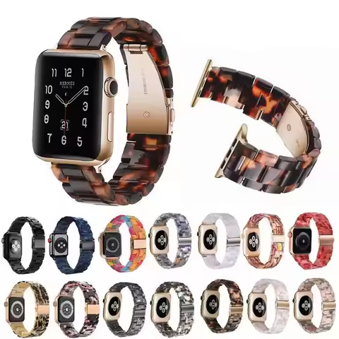 Resin Watch strap for apple watch 6 5 4 band 42mm 38mm transparent correa belt for iwatch 6 series 5