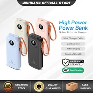 【MINHUANG】20000mah CCC Power Bank with Cable - 35W Battery Display Wireless Portable PowerBank Fast 