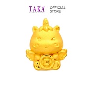 FC1 TAKA Jewellery 999 Pure Gold Unicorn with Coin Charm