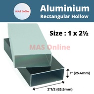 1 x 2 1/2 Aluminium Hollow Rectangular Hollow / Segi Empat Hollow / Bar Berongga Aluminium MASONLINE