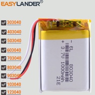 3wires  3.7V 1200mAh 103040 Lithium Li-ion Li Polymer Battery 303040 403040 503040 603040 703040 803