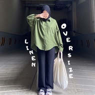 KATUN KEMEJA OLIVIA SHIRT - LINEN SHIRT OVERSIZE COTTON SHIRT/ OVERSIZE LINEN SHIRT BLOUSE/ OVERSIZE