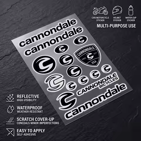 FOR Cannondale High Visibility Reflective Waterproof Decal Scratch Hide Sticker Fit Car Motorcycle H